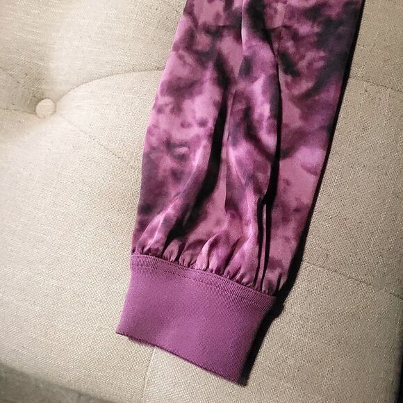 Urban Outfitters Harem Jogger Pants Silky Drawstring Purple Tie Dye Womens Small - Picture 8 of 11